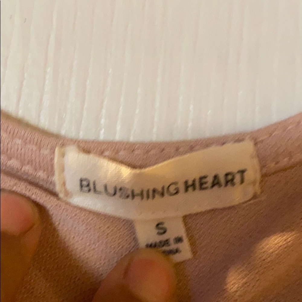 Blushing heart tunic gold pink blouse size-S - Picture 3 of 4